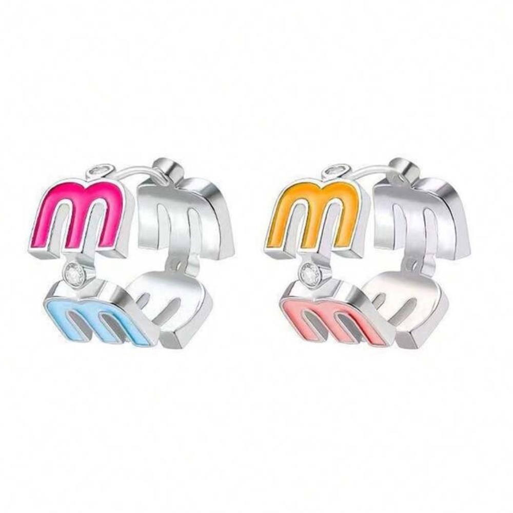 Vibrant Multicolor Initial Earrings